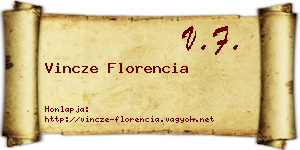Vincze Florencia névjegykártya